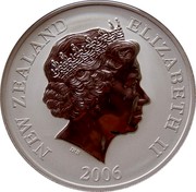 New Zealand $1 North Island Brown Kiwi 2006 (w) Proof. Mintage includes 500 struck in 2008 for sets. KM# 291a NEW ZEALAND ELIZABETH II 2006 IRB coin obverse