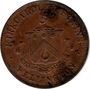 New Zealand 1 Penny Kirkcaldie & Stains / Wellington 1874 KM# Tn37 KIRKCALDIE &STAINS WELLINGTON coin obverse