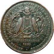 New Zealand 1 Penny Milner & Thompson 1881 KM# Tn50 MILNER & THOMPSON'S CANTERBURY MUSIC DEPÔT& PIANOFORTE WAREHOUSE CHRISTCHURCH 1881 coin obverse New Zealand 1 Penny Milner & Thompson 1881 KM# Tn50 MILNER & THOMPSON'S CANTERBURY MUSIC DEPÔT& PIANOFORTE WAREHOUSE CHRISTCHURCH 1881 coin obverse