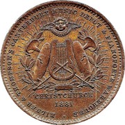 New Zealand 1 Penny Milner & Thompson / Christchurch 1881 KM# Tn52 MILNER & THOMPSON'S CANTERBURY MUSIC DEPÔT& PIANOFORTE WAREHOUSE CHRISTCHURCH 1881 coin obverse New Zealand 1 Penny Milner & Thompson / Christchurch 1881 KM# Tn52 MILNER & THOMPSON'S CANTERBURY MUSIC DEPÔT& PIANOFORTE WAREHOUSE CHRISTCHURCH 1881 coin obverse