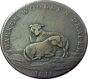 UK 1 Penny Norfolk - Norwich castle 1811  BARKER, WOOLLEN DRAPER 1811 coin obverse UK 1 Penny Norfolk - Norwich castle 1811  BARKER, WOOLLEN DRAPER 1811 coin obverse