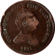 UK 1 Penny Staffordshire - Rushbury & Woolley 1811  ONE POUND NOTE FOR 240 TOKENS 1811 coin obverse UK 1 Penny Staffordshire - Rushbury & Woolley 1811  ONE POUND NOTE FOR 240 TOKENS 1811 coin obverse