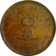 New Zealand 1 Penny Union Bakery Co. (1870-1879) KM# Tn65 UNION BAKERY COMPANY CHRISTCHURCH coin obverse New Zealand 1 Penny Union Bakery Co. (1870-1879) KM# Tn65 UNION BAKERY COMPANY CHRISTCHURCH coin obverse