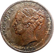 New Zealand 1 Penny United Service Hotel / Auckland 1874 KM# Tn66 VICTORIA DEI GRATIA 1874 coin obverse New Zealand 1 Penny United Service Hotel / Auckland 1874 KM# Tn66 VICTORIA DEI GRATIA 1874 coin obverse