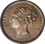 New Zealand 1 Penny United Service Hotel / Auckland 1874 KM# Tn67 VICTORIA DEI GRATIA 1874 coin obverse New Zealand 1 Penny United Service Hotel / Auckland 1874 KM# Tn67 VICTORIA DEI GRATIA 1874 coin obverse