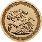 UK 1 Pound 200th Anniversary of the Modern Sovereign 2017 HONI SOIT QUI MAL Y PENSE coin reverse