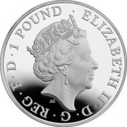 UK 1 Pound Britannia 2016 ELIZABETH II D G REG F D 1 POUND J.C coin obverse