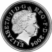 UK 1 Pound Irish White Hart 2004 X# Pn159 ELIZABETH II D G REG F D 2004 IRB coin obverse UK 1 Pound Irish White Hart 2004 X# Pn159 ELIZABETH II D G REG F D 2004 IRB coin obverse