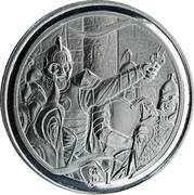 New Zealand $1 Theodon Rides 2003 (l) Proof KM# 248 $1 coin reverse New Zealand $1 Theodon Rides 2003 (l) Proof KM# 248 $1 coin reverse