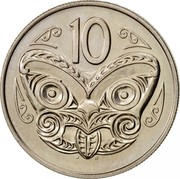 New Zealand 10 Cents Elizabeth II 1970 Proof KM# 41.1 10 J B coin reverse New Zealand 10 Cents Elizabeth II 1970 Proof KM# 41.1 10 J B coin reverse