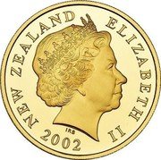 New Zealand 10 Dollars America’s Cup 2002 (l) Proof KM# 274 NEW ZEALAND ELIZABETH II IRB 2002 coin obverse