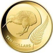 New Zealand Ten Dollars Icons of New Zealand - Kiwi and silver fern 2011 (m) Proof KM# 349 TEN DOLLARS coin reverse New Zealand Ten Dollars Icons of New Zealand - Kiwi and silver fern 2011 (m) Proof KM# 349 TEN DOLLARS coin reverse