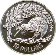 New Zealand 10 Dollars Kiwi 1998 KM# 124 10 DOLLARS coin reverse New Zealand 10 Dollars Kiwi 1998 KM# 124 10 DOLLARS coin reverse