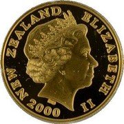 New Zealand 10 Dollars Niagara 2000 Proof KM# 130 NEW ZEALAND ELIZABETH II IRB 2000 coin obverse