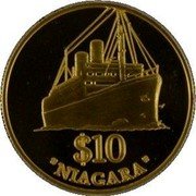 New Zealand 10 Dollars Niagara 2000 Proof KM# 130 $10 NIAGARA coin reverse