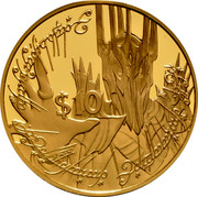 New Zealand $10 Lord of the Rings - Sauron 2003 (l) Proof KM# 271 $10 coin reverse New Zealand $10 Lord of the Rings - Sauron 2003 (l) Proof KM# 271 $10 coin reverse
