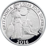 UK 10 Pence (Britannia) BRITANNIA 1/20 OZ FINE SILVER 999 2016 coin reverse UK 10 Pence (Britannia) BRITANNIA 1/20 OZ FINE SILVER 999 2016 coin reverse