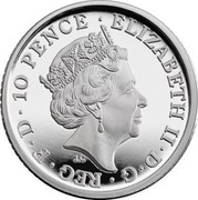 UK 10 Pence The Britannia 2017 Trident Proof 10 PENCE ELIZABETH II D G REG F D J.C coin obverse