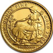 UK 10 Pounds Britannia 2005 British Royal Mint Proof KM# 1068 TENTH OUNCE FINE GOLD 2005 BRITANNIA PN coin reverse UK 10 Pounds Britannia 2005 British Royal Mint Proof KM# 1068 TENTH OUNCE FINE GOLD 2005 BRITANNIA PN coin reverse