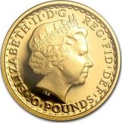 UK 10 Pounds Britannia 2008 British Royal Mint Proof KM# 1099 ELIZABETH'II'D'G REG'FID'DEF '10'POUNDS' IRB coin obverse