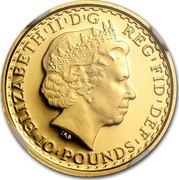 UK 10 Pounds Britannia 2009 Proof KM# 1127 ELIZABETH'II'D'G REG'FID'DEF '10'POUNDS' IRB coin obverse UK 10 Pounds Britannia 2009 Proof KM# 1127 ELIZABETH'II'D'G REG'FID'DEF '10'POUNDS' IRB coin obverse