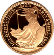UK 10 Pounds Britannia - Elizabeth II 3rd portrait 1994 Proof KM# 950a ∙1/10∙OUNCE∙FINE∙GOLD∙ ∙BRITANNIA∙1994∙ P.NATHAN coin reverse UK 10 Pounds Britannia - Elizabeth II 3rd portrait 1994 Proof KM# 950a ∙1/10∙OUNCE∙FINE∙GOLD∙ ∙BRITANNIA∙1994∙ P.NATHAN coin reverse