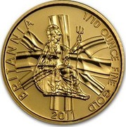 UK 10 Pounds Britannia - Elizabeth II (4th portrait) 2011 Proof KM# 1231 BRITANNIA 1/10 OUNCE FINE GOLD 2011 coin reverse