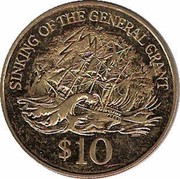 New Zealand $10 Sinking of the General Grant 1996 (l) Prooflike KM# 98 SINKING OF THE GENERAL GRANT $10 coin reverse New Zealand $10 Sinking of the General Grant 1996 (l) Prooflike KM# 98 SINKING OF THE GENERAL GRANT $10 coin reverse