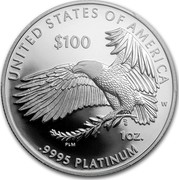 USA $100 American Eagle 2018 E PLURIBUS UNUM LIFE IN GOD WE TRUST 2018 LIBERTY PH JK coin obverse