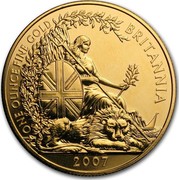 UK 100 Pounds Britannia 2007 British Royal Mint Proof KM# 1094 BRITANNIA ONE OUNCE FINE GOLD 2007 coin reverse UK 100 Pounds Britannia 2007 British Royal Mint Proof KM# 1094 BRITANNIA ONE OUNCE FINE GOLD 2007 coin reverse