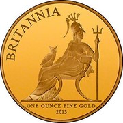 UK 100 Pounds Britannia 2013 British Royal Mint Proof KM# 1273 BRITANNIA ONE OUNCE FINE GOLD 2013 coin reverse UK 100 Pounds Britannia 2013 British Royal Mint Proof KM# 1273 BRITANNIA ONE OUNCE FINE GOLD 2013 coin reverse