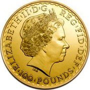 UK 100 Pounds Britannia 2013 British Royal Mint KM# 1102 ELIZABETH II D G REG FID DEF 100 POUNDS IRB coin obverse UK 100 Pounds Britannia 2013 British Royal Mint KM# 1102 ELIZABETH II D G REG FID DEF 100 POUNDS IRB coin obverse