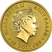 Australia 15 Dollars Australian Kangaroo 2012 ELIZABETH II AUSTRALIA 15 DOLLARS IRB coin obverse Australia 15 Dollars Australian Kangaroo 2012 ELIZABETH II AUSTRALIA 15 DOLLARS IRB coin obverse