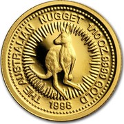 Australia 15 Dollars The Australian Nugget 1998 THE AUSTRALIAN NUGGET 1/10 OZ. 9999 GOLD 1998 coin reverse Australia 15 Dollars The Australian Nugget 1998 THE AUSTRALIAN NUGGET 1/10 OZ. 9999 GOLD 1998 coin reverse