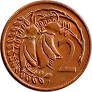 New Zealand 2 Cents Elizabeth II (2nd portrait) 1974 (c) KM# 32.1 2 JB coin reverse New Zealand 2 Cents Elizabeth II (2nd portrait) 1974 (c) KM# 32.1 2 JB coin reverse