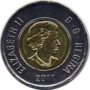 Canada 2 Dollars Bear Test token 2011 Issued in Test Token Set ELIZABETH II D G REGINA coin obverse Canada 2 Dollars Bear Test token 2011 Issued in Test Token Set ELIZABETH II D G REGINA coin obverse