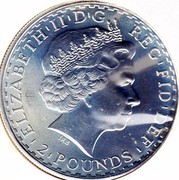 UK 2 Pounds Britannia 2007 British Royal Mint KM# 1078 ELIZABETH'II'D'G REG'FID'DEF '2'POUNDS' IRB coin obverse UK 2 Pounds Britannia 2007 British Royal Mint KM# 1078 ELIZABETH'II'D'G REG'FID'DEF '2'POUNDS' IRB coin obverse