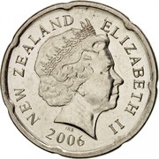 New Zealand 20 Cents Elizabeth II 2006 (c) Proof KM# 118 NEW ZEALAND ELIZABETH II *YEAR* IRB coin obverse
