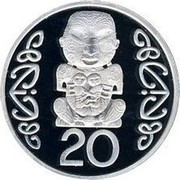 New Zealand 20 Cents Maori Language 1995 (l) Proof KM# 81a 20 coin reverse New Zealand 20 Cents Maori Language 1995 (l) Proof KM# 81a 20 coin reverse