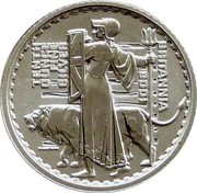 UK 20 Pence Britannia 2001 British Royal Mint Proof KM# 1016 TENTH BRITANNIA OUNCE FINE 2001 SILVER coin reverse UK 20 Pence Britannia 2001 British Royal Mint Proof KM# 1016 TENTH BRITANNIA OUNCE FINE 2001 SILVER coin reverse