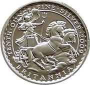 UK 20 Pence Elizabeth II 4th portrait 2009 Proof KM# 1123 TENTH'OUNCE'FINE'SILVER'2009 BRITANNIA coin reverse UK 20 Pence Elizabeth II 4th portrait 2009 Proof KM# 1123 TENTH'OUNCE'FINE'SILVER'2009 BRITANNIA coin reverse