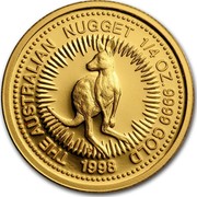 Australia 25 Dollars The Australian Nugget 1998 THE AUSTRALIAN NUGGET 1/4 OZ. 9999 GOLD 1998 coin reverse Australia 25 Dollars The Australian Nugget 1998 THE AUSTRALIAN NUGGET 1/4 OZ. 9999 GOLD 1998 coin reverse