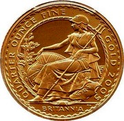 UK 25 Pounds Britannia 2005 British Royal Mint Proof KM# 1069 QUARTER OUNCE FINE GOLD 2005 BRITANNIA PN coin reverse UK 25 Pounds Britannia 2005 British Royal Mint Proof KM# 1069 QUARTER OUNCE FINE GOLD 2005 BRITANNIA PN coin reverse