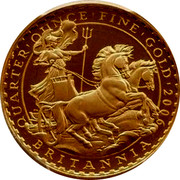 UK 25 Pounds Britannia in chariot 2006 Proof KM# 1204 QUARTER'OUNCE'FINE'GOLD'2006 BRITANNIA coin reverse