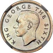 New Zealand 3d George VI 1951 Proof KM# 15 KING GEORGE THE SIXTH HP coin obverse New Zealand 3d George VI 1951 Proof KM# 15 KING GEORGE THE SIXTH HP coin obverse