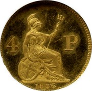 UK 4 Pence (1 Groat) Pattern 1836 KM# PnC100 4 P 1836 coin reverse UK 4 Pence (1 Groat) Pattern 1836 KM# PnC100 4 P 1836 coin reverse