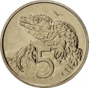 New Zealand 5 Cents Elizabeth II 1968 Prooflike KM# 34.1 5 JB coin reverse New Zealand 5 Cents Elizabeth II 1968 Prooflike KM# 34.1 5 JB coin reverse