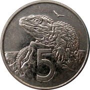 New Zealand 5 Cents Elizabeth II (4th portrait) 2003 (c) Sets only KM# 116 5 JB coin reverse New Zealand 5 Cents Elizabeth II (4th portrait) 2003 (c) Sets only KM# 116 5 JB coin reverse