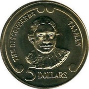 New Zealand 5 Dollars Abel Tasman 1992 KM# 84 THE DISCOVERERS TASMAN 5 DOLLARS coin reverse New Zealand 5 Dollars Abel Tasman 1992 KM# 84 THE DISCOVERERS TASMAN 5 DOLLARS coin reverse