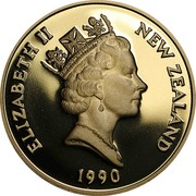 New Zealand 5 Dollars ANZAC 1990 Proof. Set only, issued with Australian 1990 $5 as pair KM# 71 ELIZABETH II NEW ZEALAND 1990 RDM coin obverse New Zealand 5 Dollars ANZAC 1990 Proof. Set only, issued with Australian 1990 $5 as pair KM# 71 ELIZABETH II NEW ZEALAND 1990 RDM coin obverse